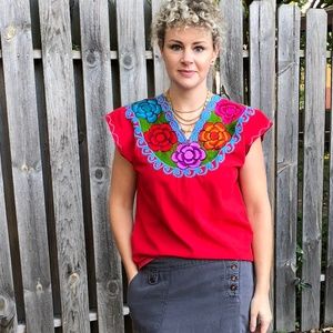 Embroidered Blouse from Guatemala, Small